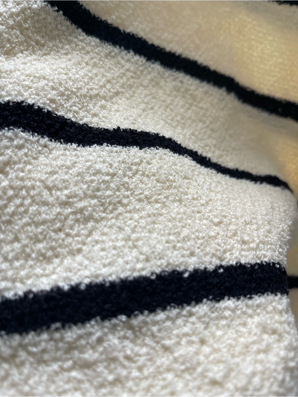 Zenana Striped Cream and Black Knit Top - Picture 3 of 3